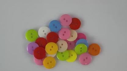 KnitForLess 150Pcs Plain Mixed Colours Round 2 Hole Sewing 15mm Buttons Crafts Scrapbooking Cardmaking