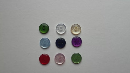 Baby Buttons Bow Design - 11mm Plastic Buttons Pack of 12, Baby Blue