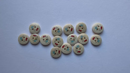 Hello Kitty Wooden Sewing Buttons, 15mm, Pack of 10, Children's Cardigan