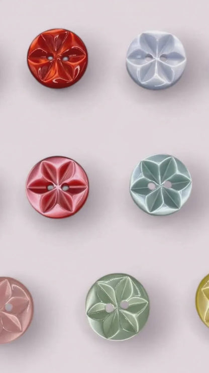 Star Sewing Buttons, 11mm 14mm 16mm, 11 Colours, Pack of 12, Classic British Style (01 White, 11mm)