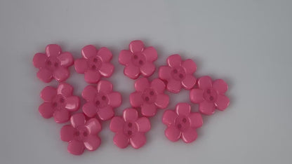 KnitForLess Acrylic Flower Shaped Buttons, 20mm, Pink, 10-Pack, 2 Hole, Cardigan Buttons