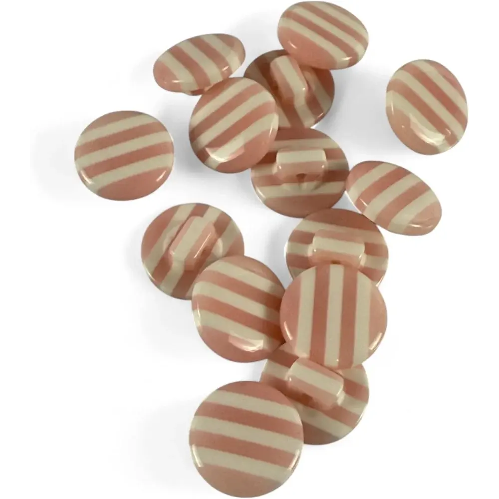 Striped pink and white buttons.