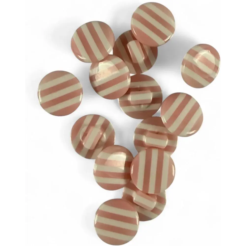 Striped pink and white buttons.