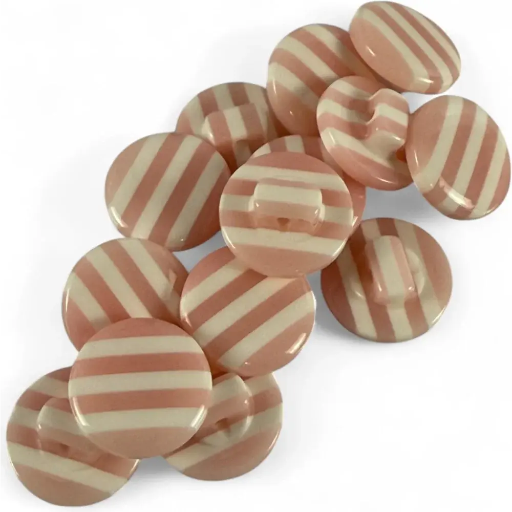 Striped pink and white buttons.