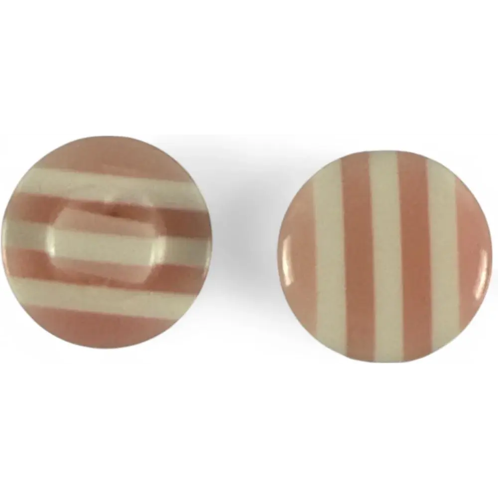 Two striped pink and white buttons.