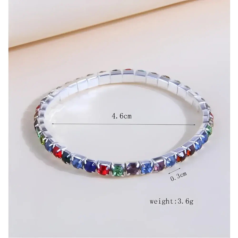 Colorful rhinestone bracelet.