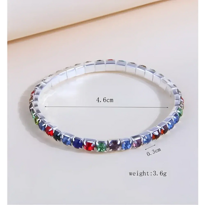 Colorful rhinestone bracelet.
