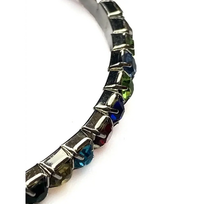 Colorful rhinestone bracelet.