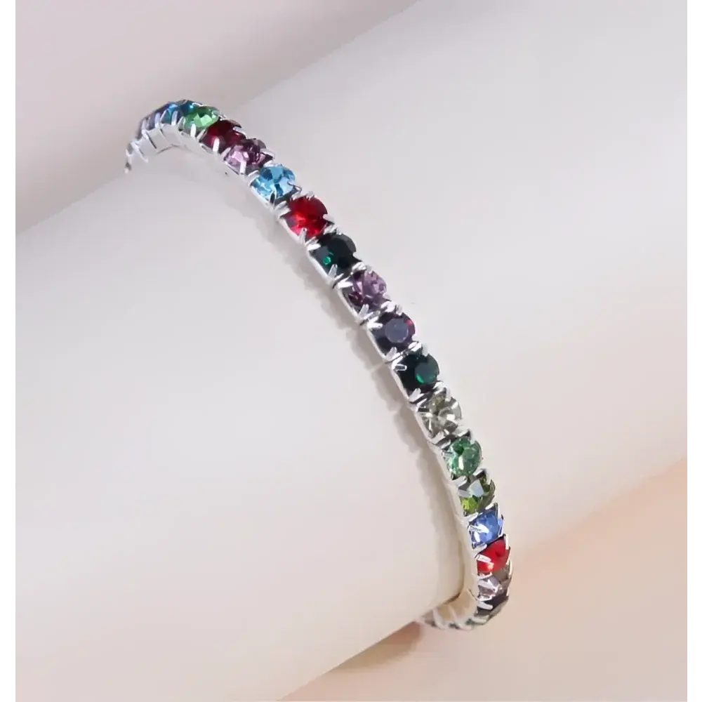 Colorful rhinestone bracelet.
