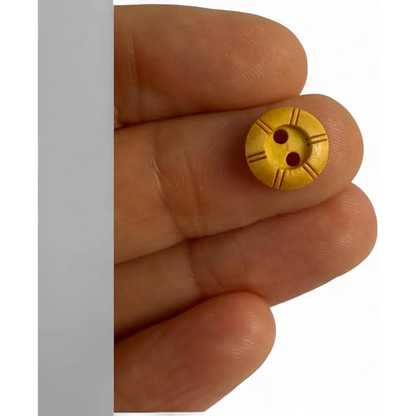 Wooden Buttons with Engraved Pattern 10mm 2-Hole Pack of 10